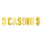 Bannière - Casino en aluminium doré - 8,25" x 3'
